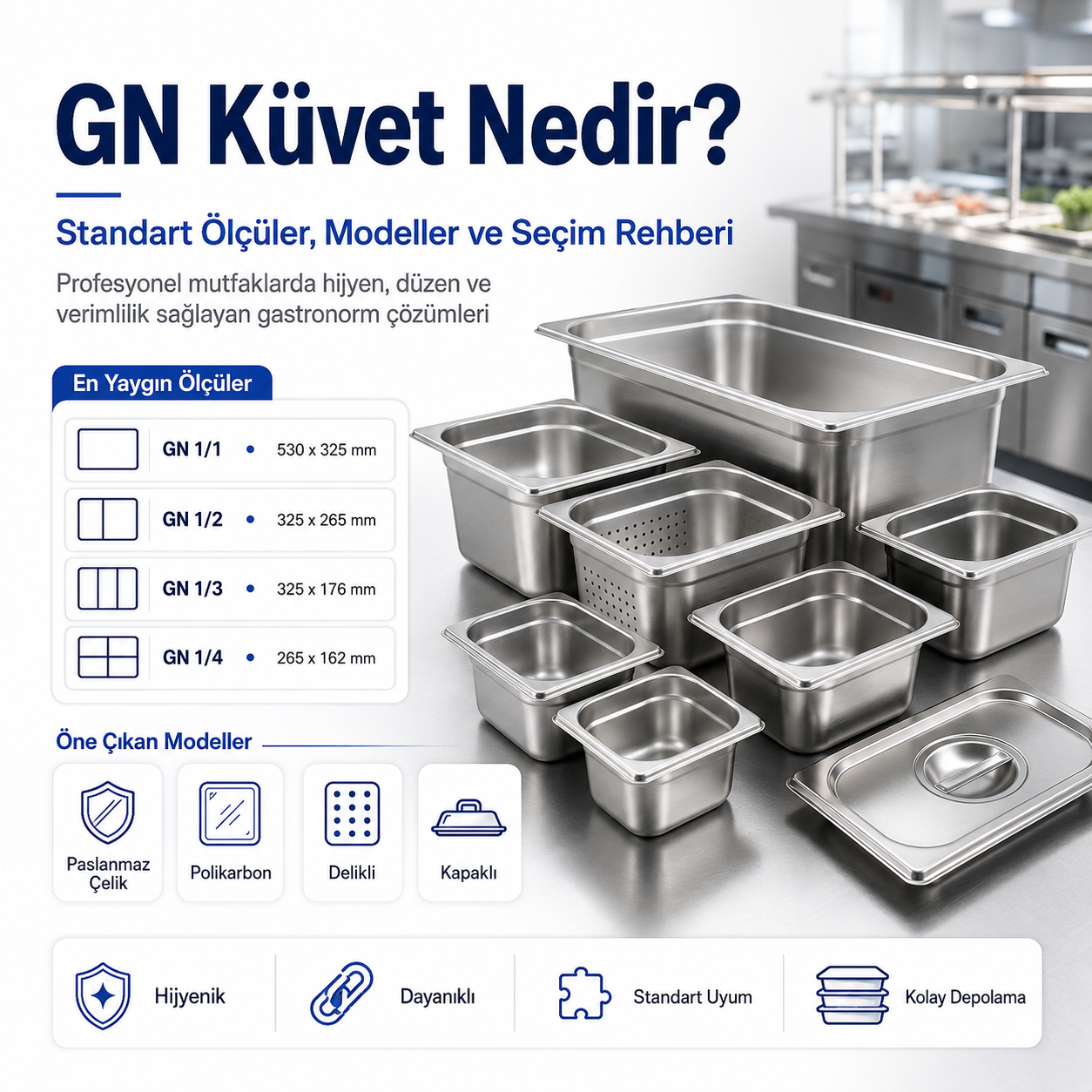 GN Küvet Nedir? Standart Ölçüler, Modeller ve Seçim Rehberi