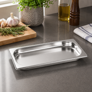 GN 1/4-20 Paslanmaz Çelik Gastronom Küvet 2 cm | 0,5 L