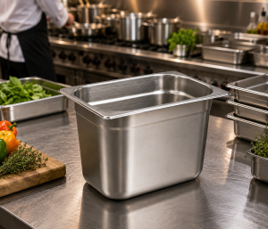 GN 1/4-150 Paslanmaz Çelik Gastronom Küvet 15 cm | 4 L
