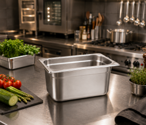 Paslanmaz Çelik Gastronom Küvet GN 1/9-100 (17,6 x 10,8 x 10 CM)