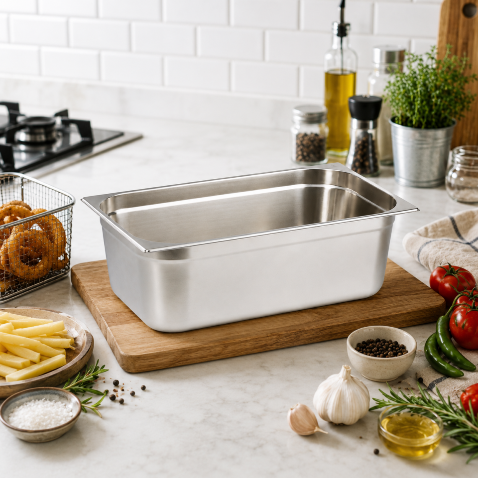 GN 1/1-150 Paslanmaz Çelik Gastronom Küvet 15 cm | 21 L