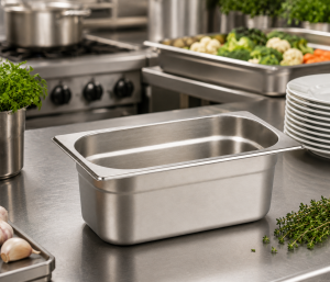 GN 1/4-100 Paslanmaz Çelik Gastronom Küvet 10 cm | 2,8 L
