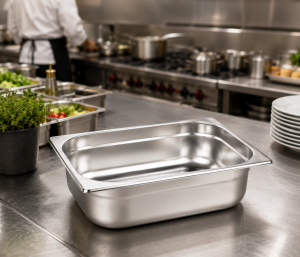 Paslanmaz Çelik Gastronom Küvet GN 2/3-100 (35,4 x 32,5 x 10 CM)
