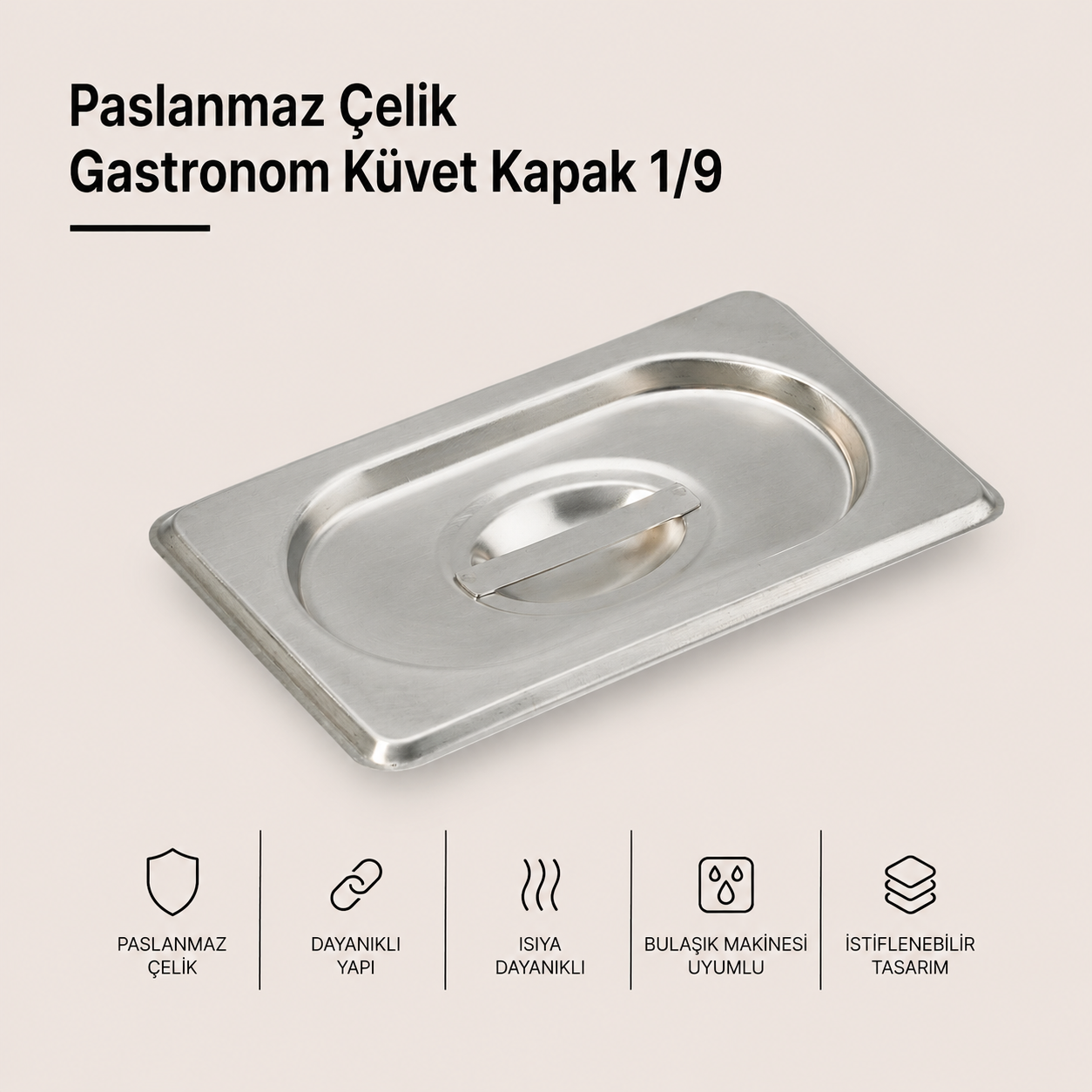 Paslanmaz Çelik Gastronom Küvet Kapak 1/9