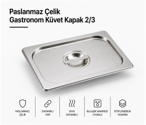 Paslanmaz Çelik Gastronom Küvet Kapak 1/4