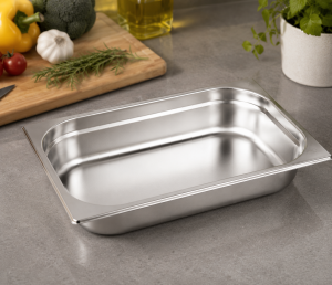 Paslanmaz Çelik Gastronom Küvet GN 2/3-65 (35,4 x 32,5 x 6,5 CM)