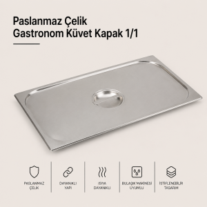 Paslanmaz Çelik Gastronom Küvet Kapak 1/1