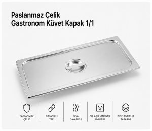 Paslanmaz Çelik Gastronom Küvet Kapak 1/1