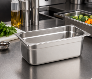 Paslanmaz Çelik Gastronom Küvet GN 1/3-150 (32,5 x 17,6 x 15 CM)