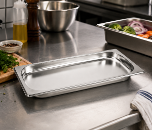 Paslanmaz Çelik Gastronom Küvet GN 1/3-20 (32,5 x 17,6 x 2 CM)