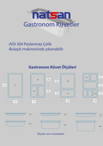 Natsan-Paslanmaz Çelik Gastronom Küvet Kapak 1/6