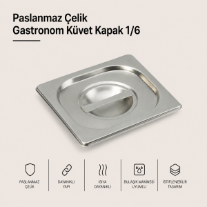 Paslanmaz Çelik Gastronom Küvet Kapak 1/6