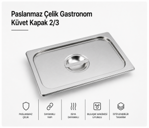 Paslanmaz Çelik Gastronom Küvet Kapak 2/3