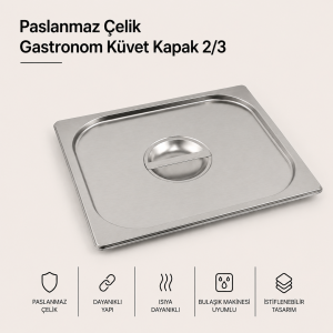 Paslanmaz Çelik Gastronom Küvet Kapak 2/3