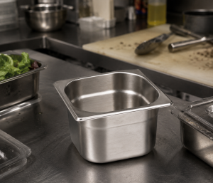 Paslanmaz Çelik Gastronom Küvet GN 1/6-100 (17,6 x 16,2 x 10 CM)