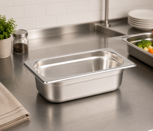 GN 1/4-65 Paslanmaz Çelik Gastronom Küvet 6,5 cm | 1,8 L