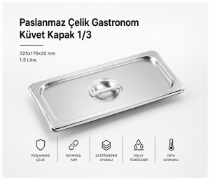 Paslanmaz Çelik Gastronom Küvet Kapak 1/3